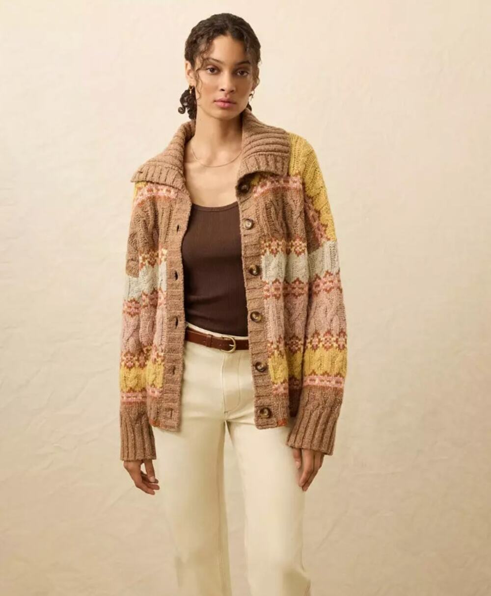 NWT Faherty Women's Highland Fairisle Cardigan - Size Large